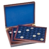 Holz-Münzkassette mit 3 Einlagen, für je 35 Münzen bis 32 mm Ø