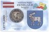 2 Euro Coincard / Infokarte Lettland 2018 Zemgale