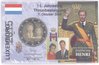 2 Euro Coincard / Infokarte Luxemburg 2015 Thronbesteigung Henri