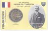 2 Euro Coincard / Infokarte Frankreich 2013 Coubertin