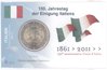 2 Euro Coincard / Infokarte Italien 2011 150 Jahre Vereinigung