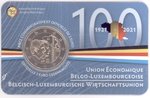 2 Euro Coincard Belgien 2021 100 Jahre Wirtschaftsunion mit Luxemburg FR