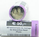 Rolle 2 Euro Gedenkmünzen Luxemburg 2021 40. Hochzeitstag Maria Teresa und Henri - Foto