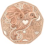 Austria 5 Euro CC 2022 New Year Coin - Happiness is a Bird