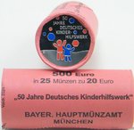 Roll Germany 20 Euro 2022 UNC 50 Years of German Children`s Fund