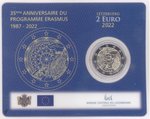 2 Euro Coincard Luxembourg 2022 Erasmus Program