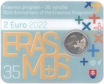2 Euro Coincard Slovakia 2022 Erasmus