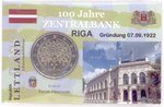 2 Euro Coincard / Infokarte Lettland 2022 Latvijas Banka