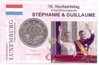 2 Euro Coincard / Infokarte Luxemburg 2022 Hochzeitstag Guillaume und Stephanie