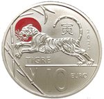 San Marino 10 Euro CC 2022 Chinese Lunar Calendar - Tiger