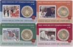 Vatikan 4 x original stamp and coin card 50 Cent 2022