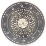 2 Euro Gedenkmünze Lettland 2023 Ukrainische Sonnenblume