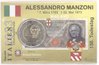 2 Euro Coincard / Infokarte Italien 2023 Alessandro Manzoni